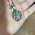 Mercury Dime Genuine Pendant for Necklace.