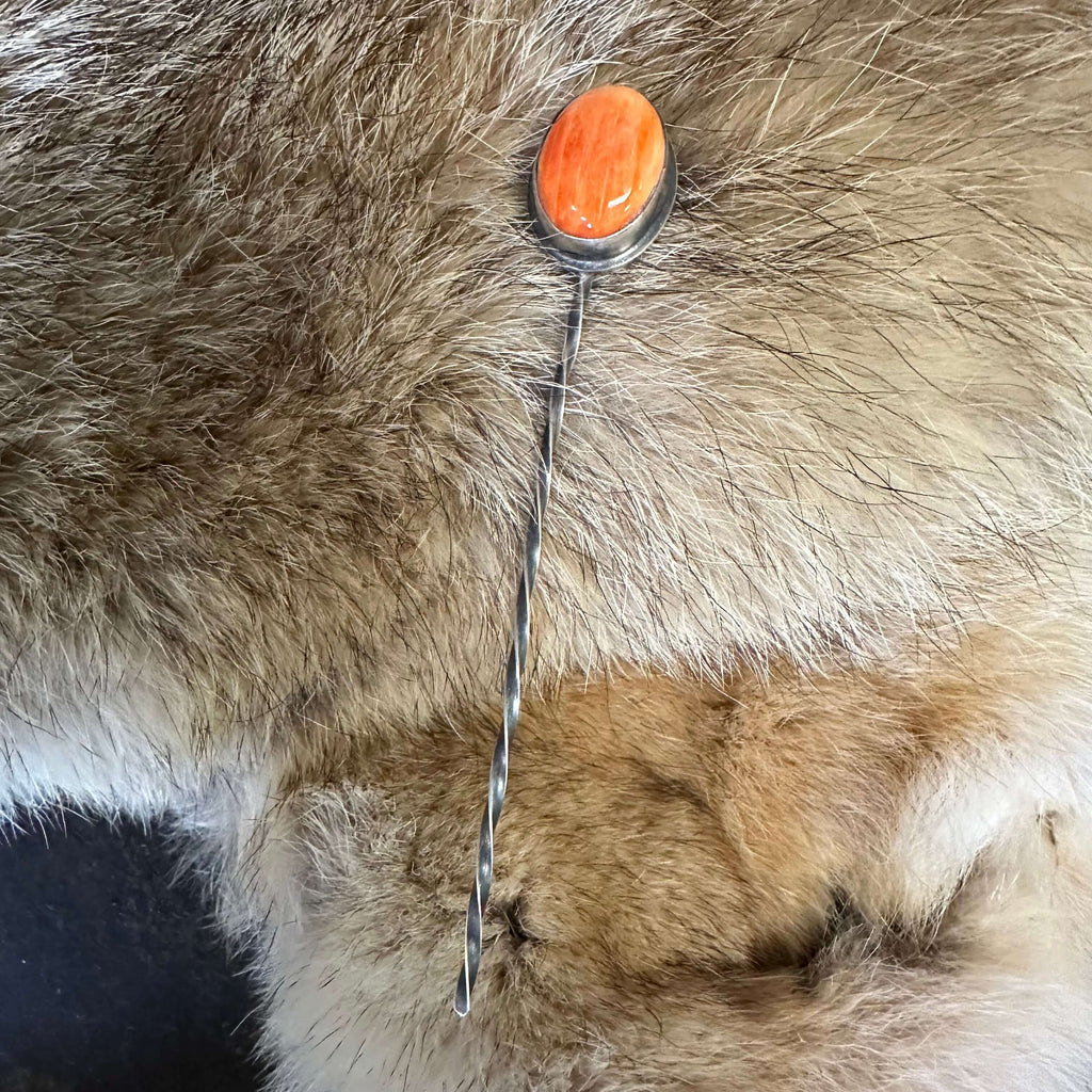 Orange Spiny Oyster Hat Genuine Pin or Hair Pin