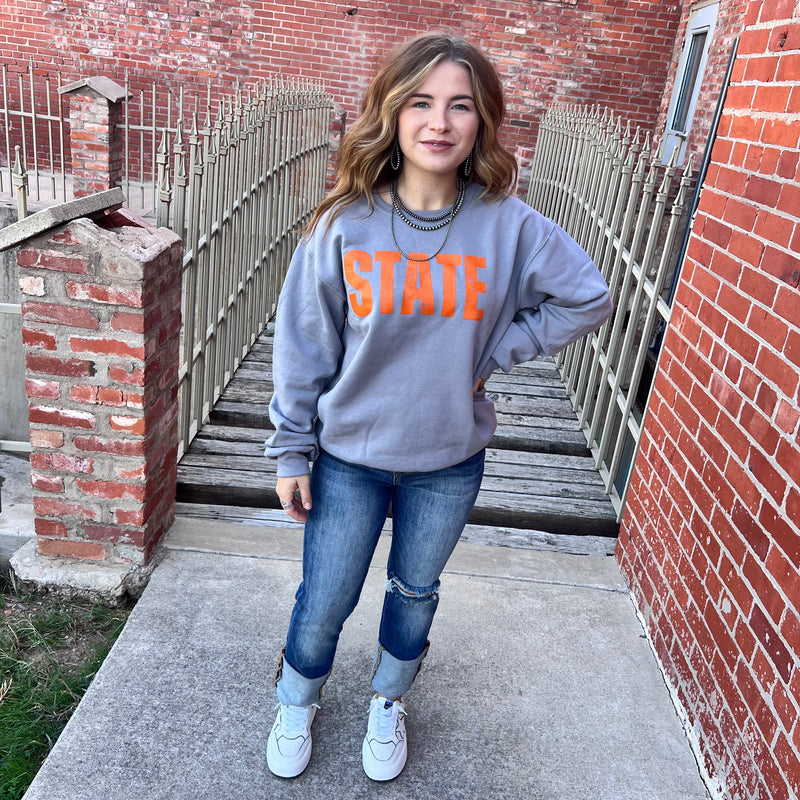 Orange Rock Grey STATE Sweatshirt.