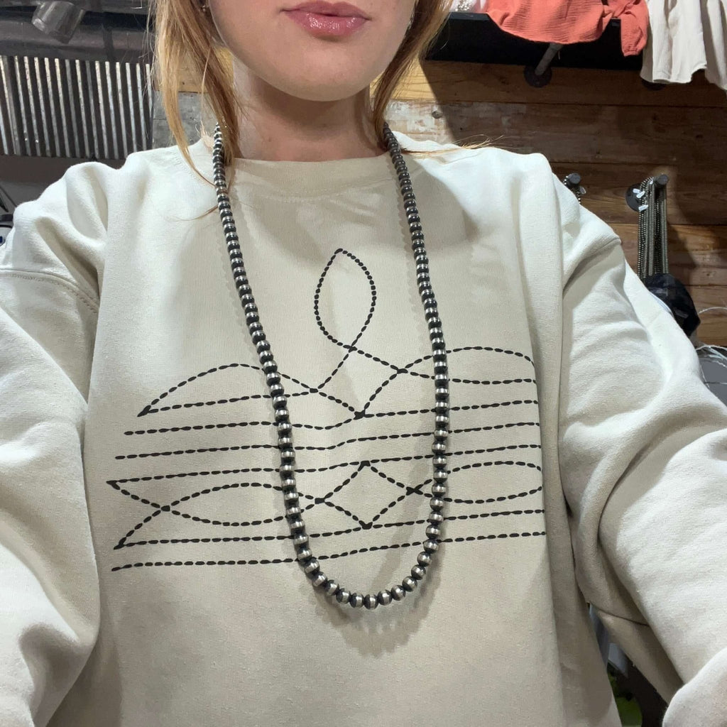 36 inch 8mm Navajo Pearl Sterling Silver Necklace