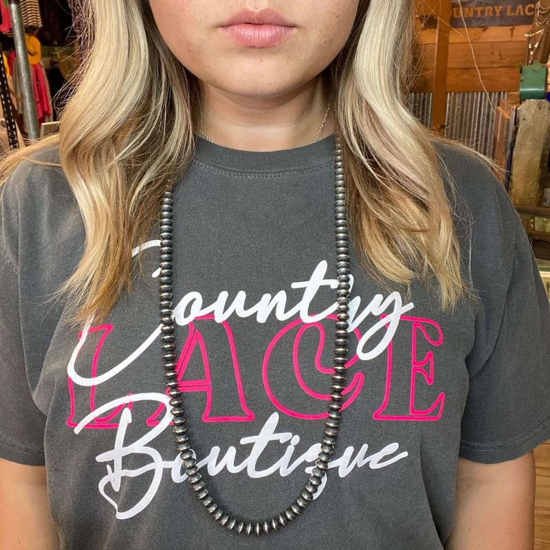 36 inch 9mm Navajo Saucer Pearl Sterling Silver Necklace - Country Lace Boutique