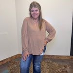 tanbubblesleevevnecktop