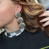 3 Fancy Stamped Dangle Concho Genuine Earring.