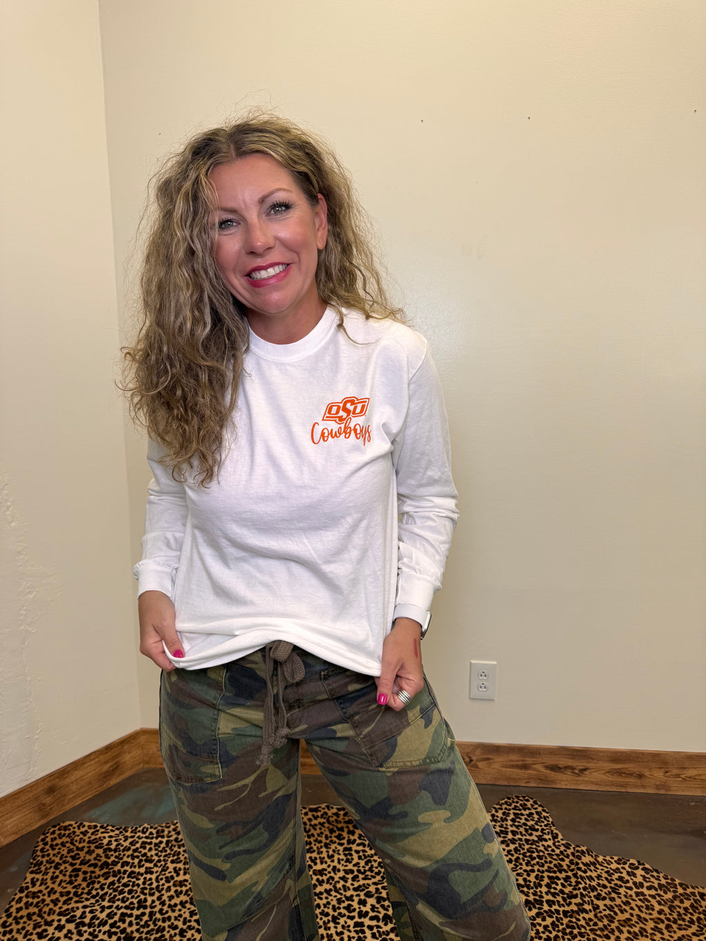 Oklahoma State University Saturdays In Stillwater Long Sleeve Comfort Color T Shirt