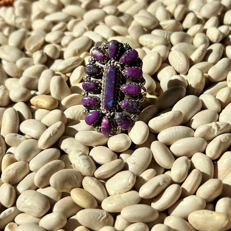 Purple Mohave Oval Cluster Genuine Ring