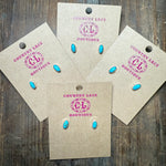 Dainty Oval Turquoise Stud Post Sterling Silver Earring