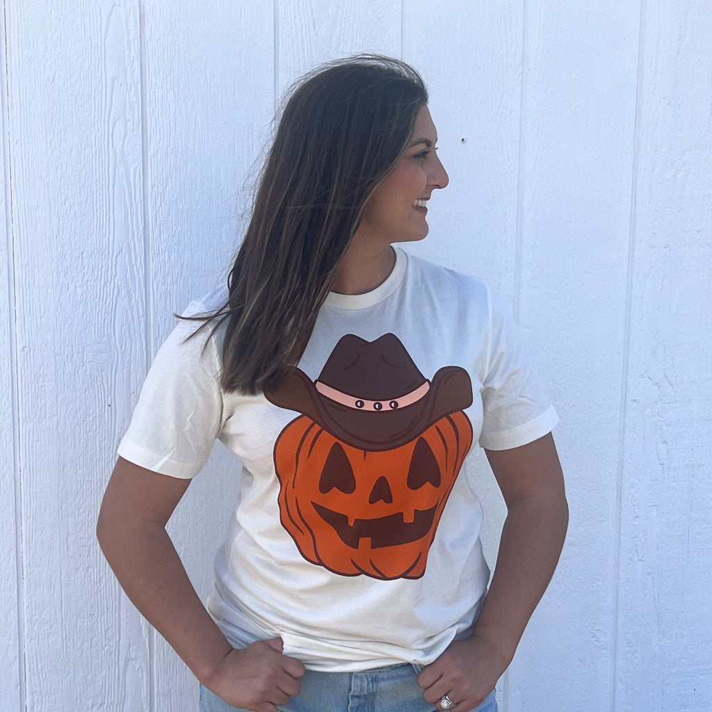 Pumpkin w/ Cowboy Hat Cream T-Shirt