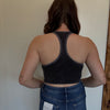 Black Charcoal Ribbed Bra/ Crop Tank Top