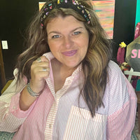 Multicolor Striped Button Down Top / 3XL