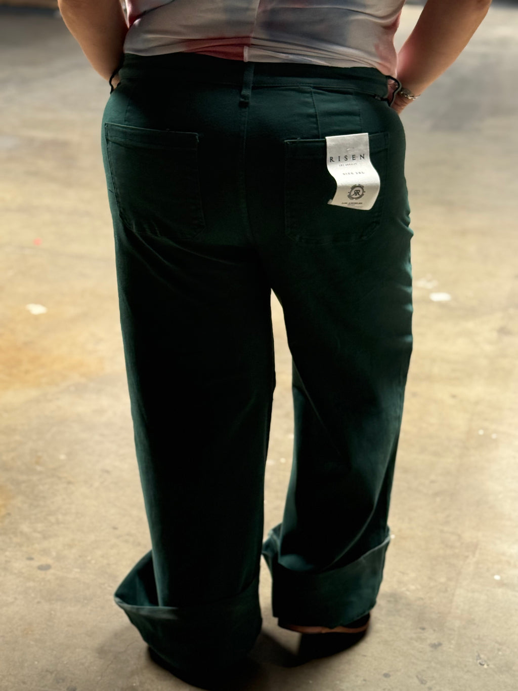 RISEN Full Size Tummy Control Mid Rise Wide Leg Jeans Plus Size