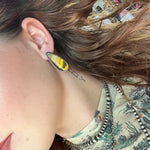 Bumble Bee Tear Drop with Rope Detail Post Genuine Earring