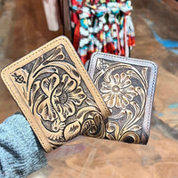 Tooled Bi-fold Leather Wallet