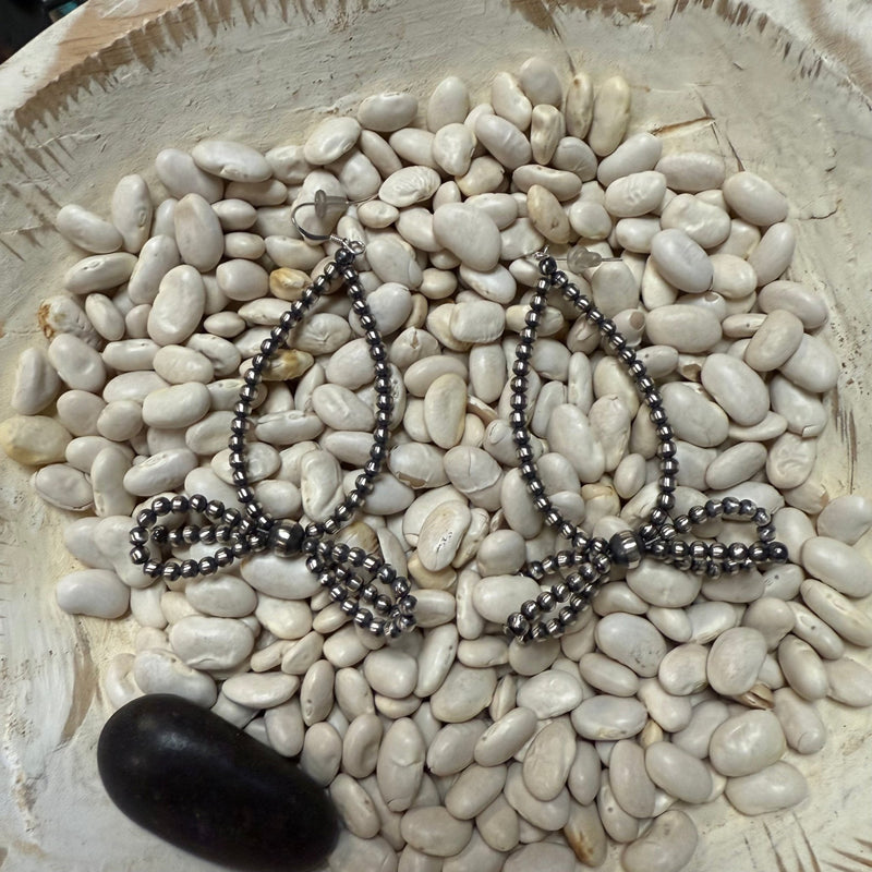 3mm Bow Navajo Pearl Dangle French Hook Sterling Silver Earring - Country Lace Boutique