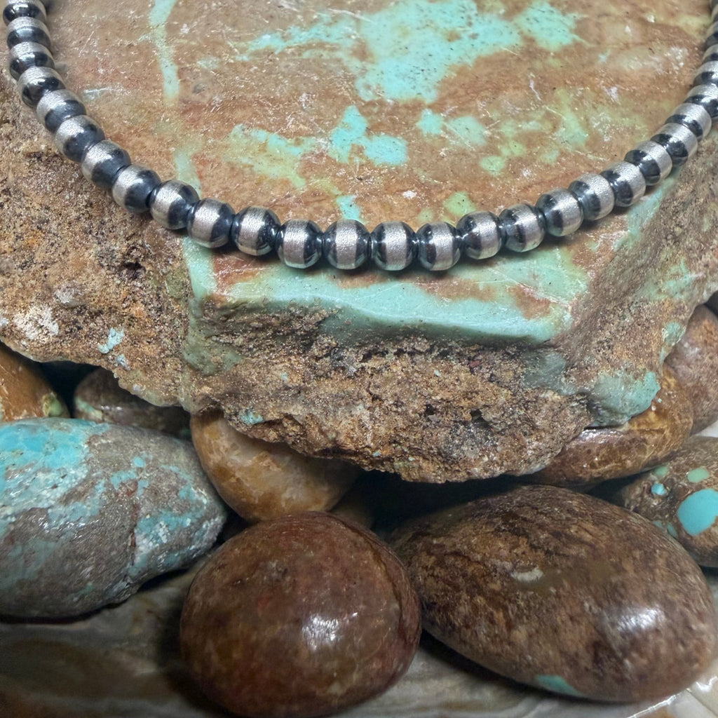 3mm Navajo Pearl Sterling Silver Genuine Anklet - Country Lace Boutique