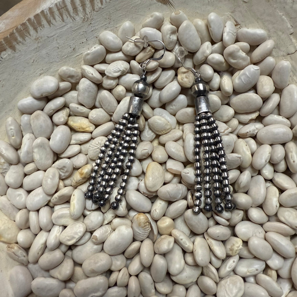 3mm Tassel w/ 8mm 2.5 Inch Dangle French Hook Genuine Earring