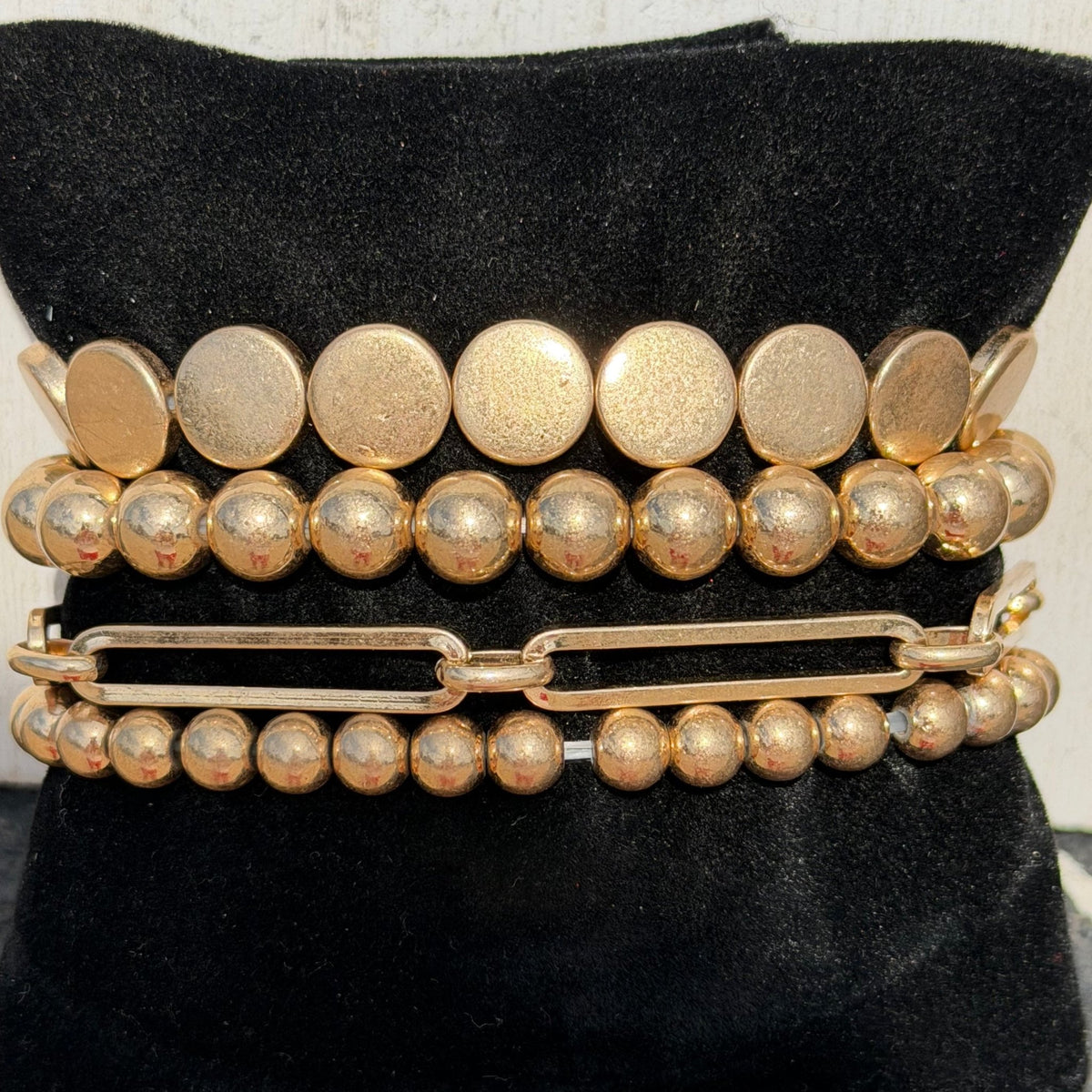 4 Fun Gold Stacking Fashion Bracelets - Country Lace Boutique