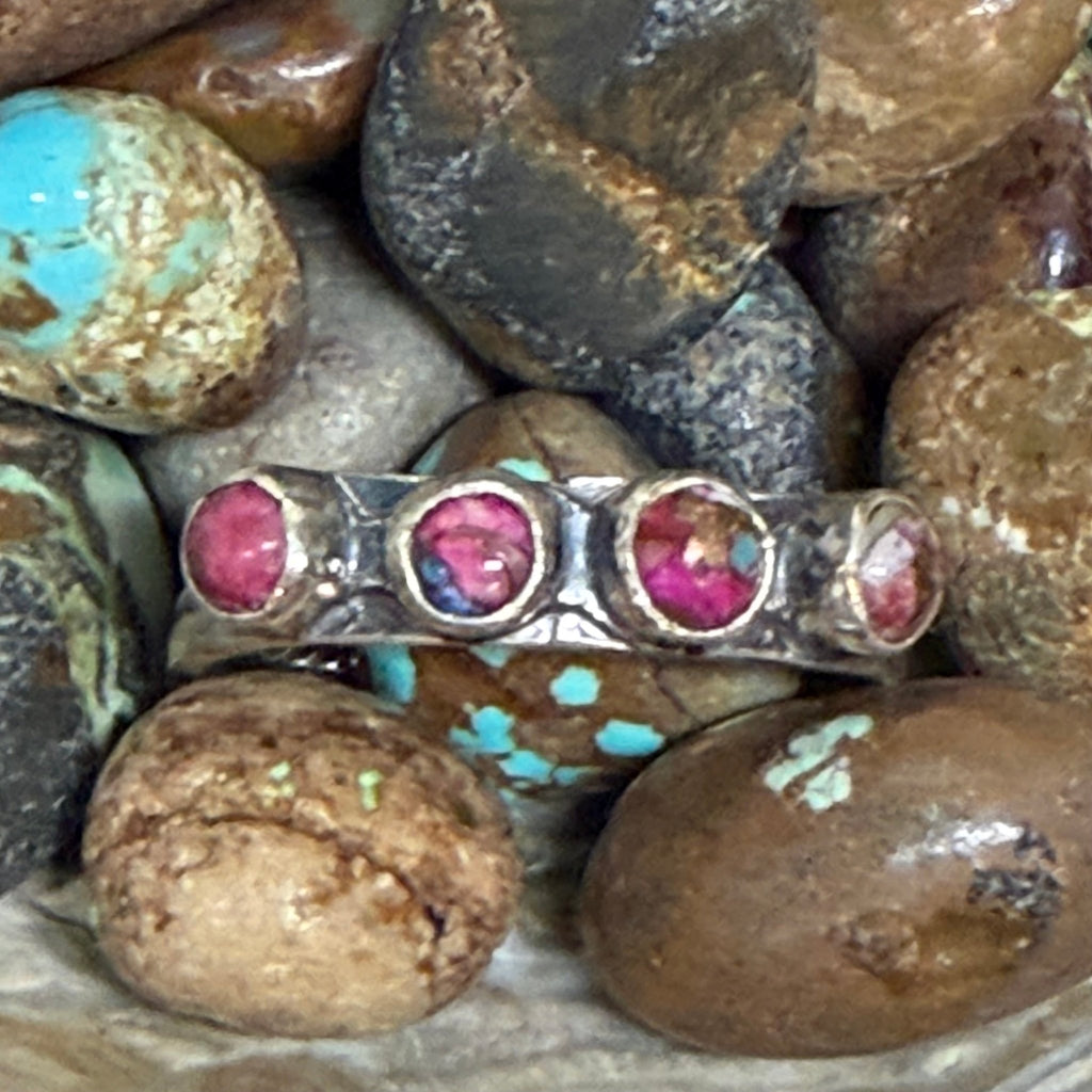 4 Stone Mohave with a Braided Band Sterling Silver Ring size 9 - Country Lace Boutique