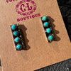4 Stone Turquoise Post Stud Sterling Silver Earring - Country Lace Boutique