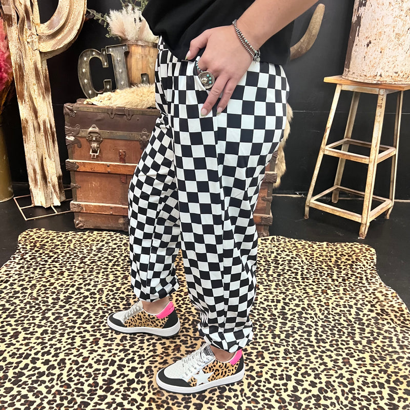 Around The Track Checkered Joggers