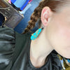 Bright Turquoise Slabs Genuine Earring