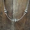 36 inch 3-14mm Rondelle Navajo Pearl Sterling Silver Necklace