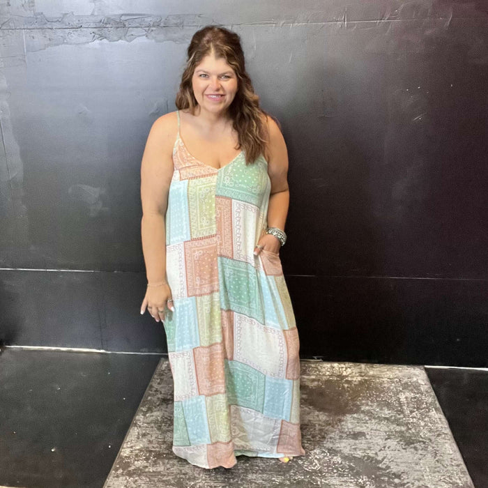 Pastel Bandana Print Dress