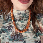 18 inch Chunky Orange Spiny with a 3 inch extender Genuine Necklace