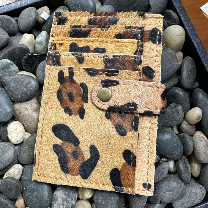 Animal Print Multicard Holder with button snap