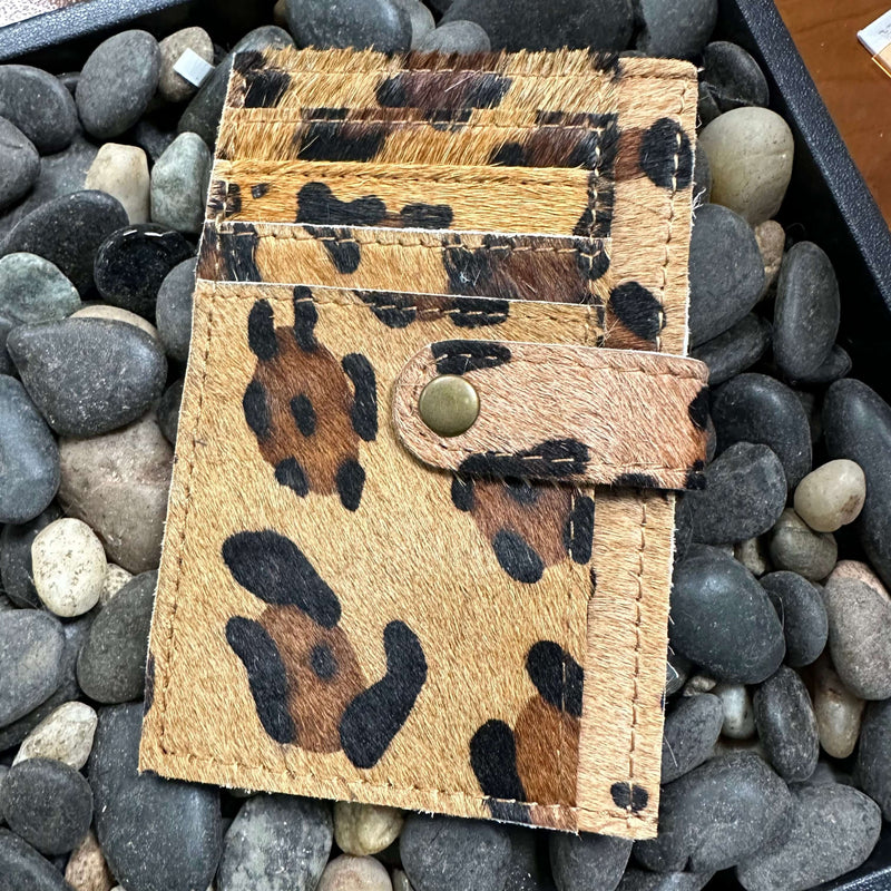 Animal Print Multicard Holder with button snap