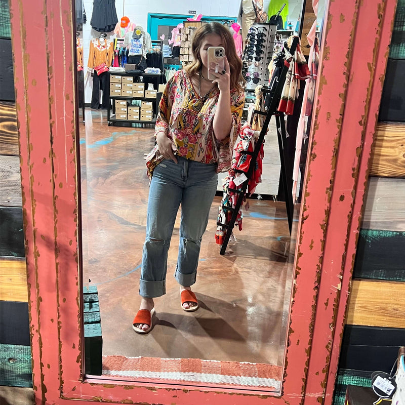 Mustard Printed Savannah Jane Top