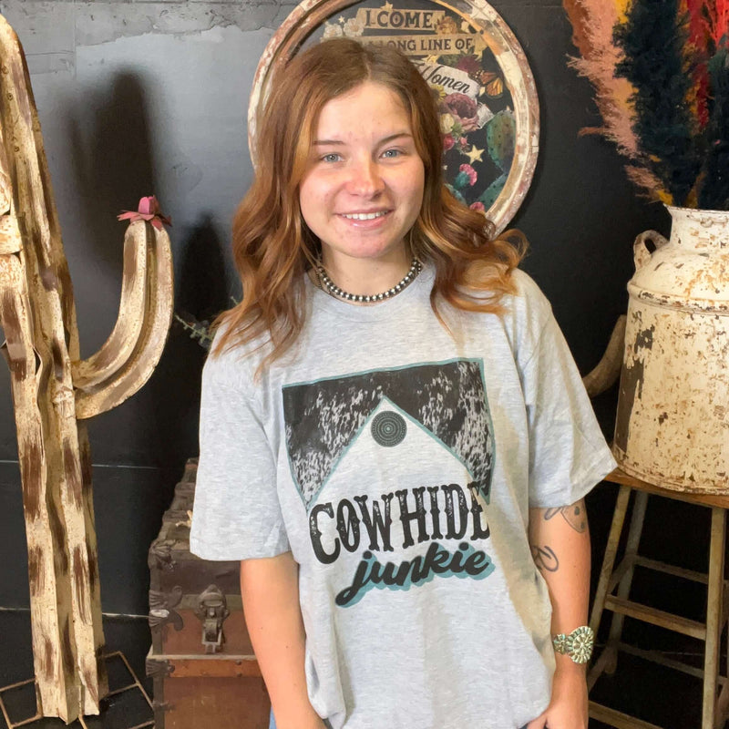 Cowhide Junkie Gray T-shirt