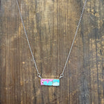 20 Inch Cotton Candy Bar Sterling Silver Necklace
