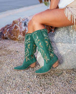 BANDELERA LEATHER BOOT - GREEN/GREEN Dingo Boot (DS)