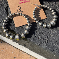 Graduated Round Navajo Pearl Sterling Silver Earring