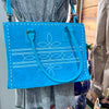 Turquoise Leather Gun Slinger Tooled Tote Purse