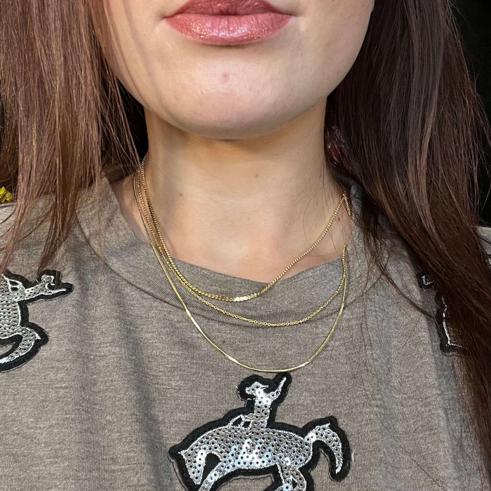 3 Thin Gold Fashion Necklace