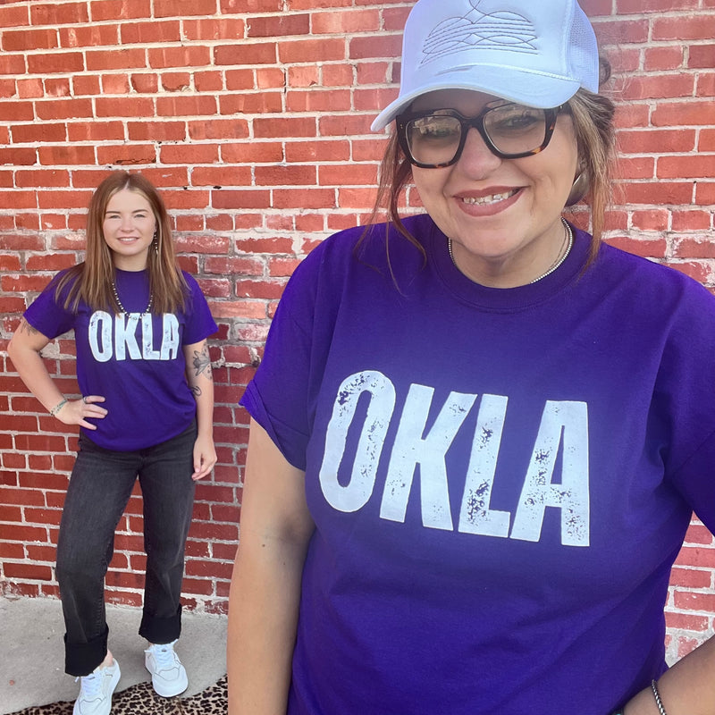 Purple OKLA Crew Neck T-shirt