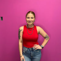 Red Tank Top Bodysuit