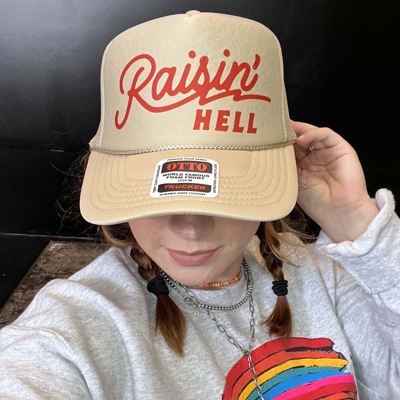 Raisin Hell Tan Trucker Hat