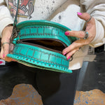Turquoise Tooled Catina Round Purse