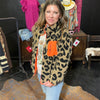 Neon, orange, and leopard fuzzy Jacket