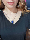 Round Blue Lapis With Ball Detail Genuine Necklace