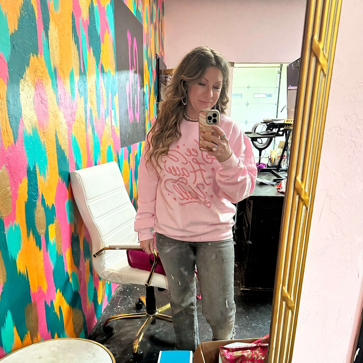 Yeehaw Pink Sweatshirt size 3XL