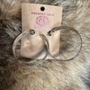 Stunning Sterling Silver Detailed Hoop Post Genuine Earring