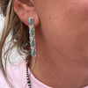 Zuni Drop Turquoise Post Genuine Earring