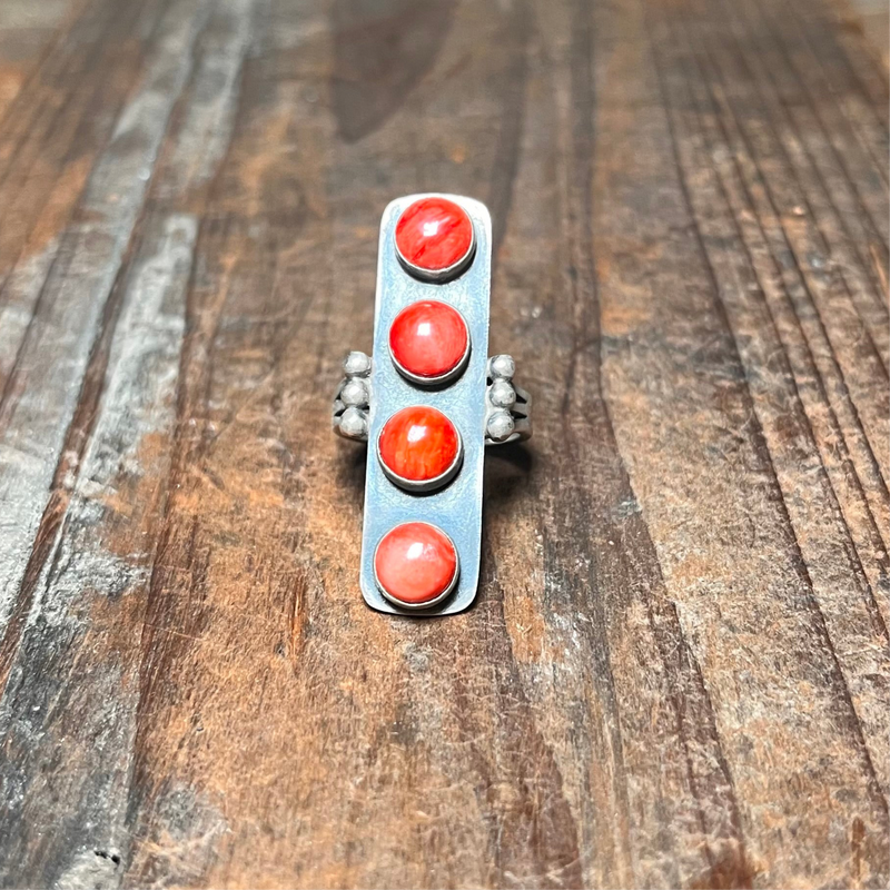 4 Stone Red Spiny Genuine Ring.2