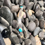 4 Turquoise Stone with Stamped Sterling Silver Bangle Genuine Bracelet2