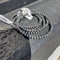 4mm Navajo Pearl Stretchy Sterling Silver Bracelet - Country Lace Boutique