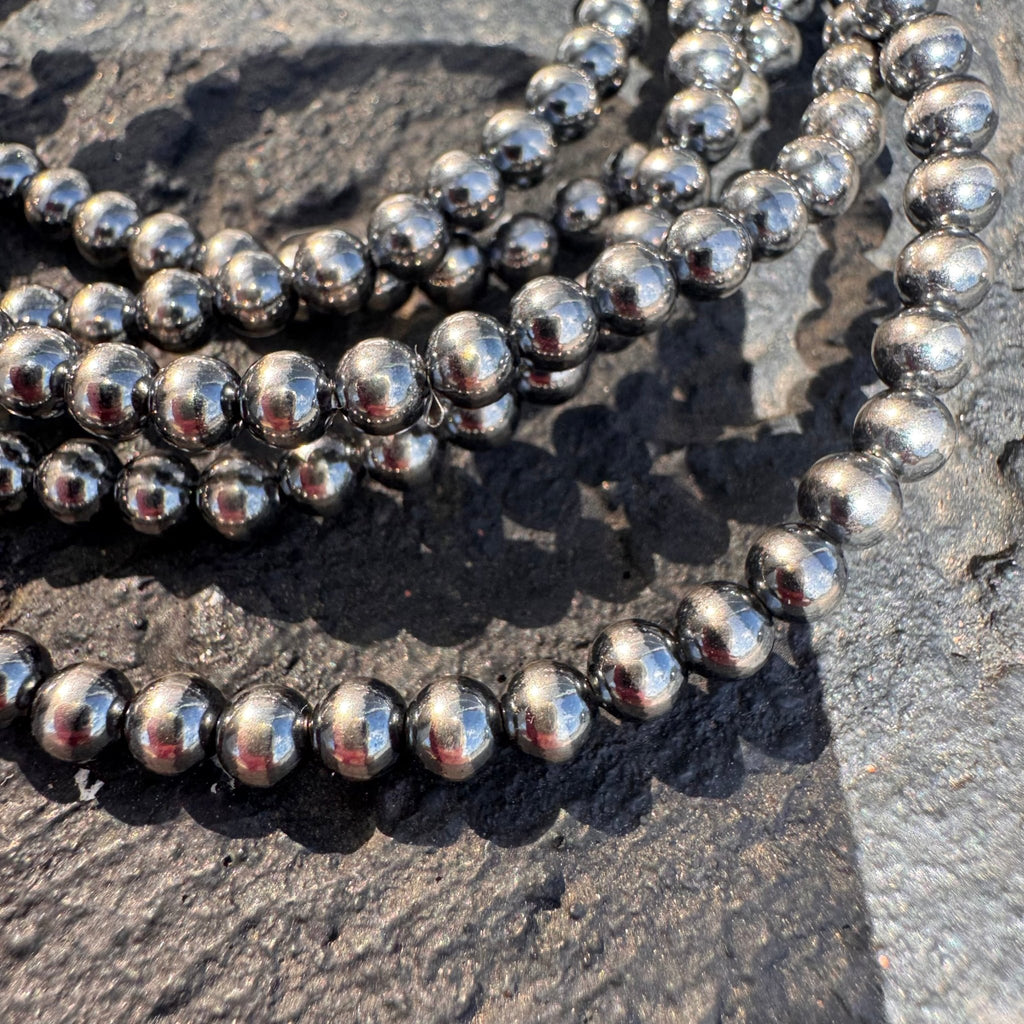 4mm Navajo Pearl Stretchy Sterling Silver Bracelet - Country Lace Boutique