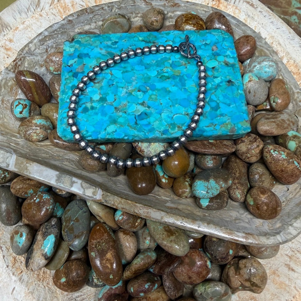 4mm Pearl Sterling Silver Bracelet Toggle - Country Lace Boutique